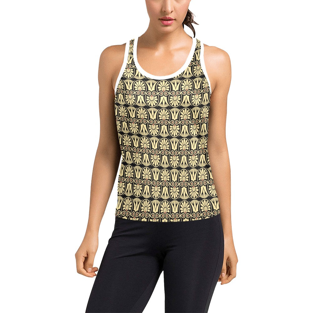 Ancient Greek Print Design LKS3014 Women's Racerback Tank Top