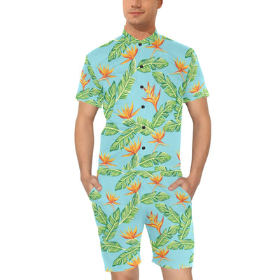 Bird Of Paradise Pattern Print Design BOP04 Men's Romper