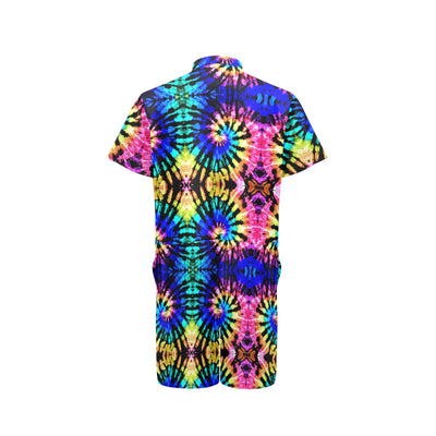 Tie Dye Rainbow Design Print Men's Romper