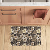 Brown Hibiscus Tropical Kitchen Mat