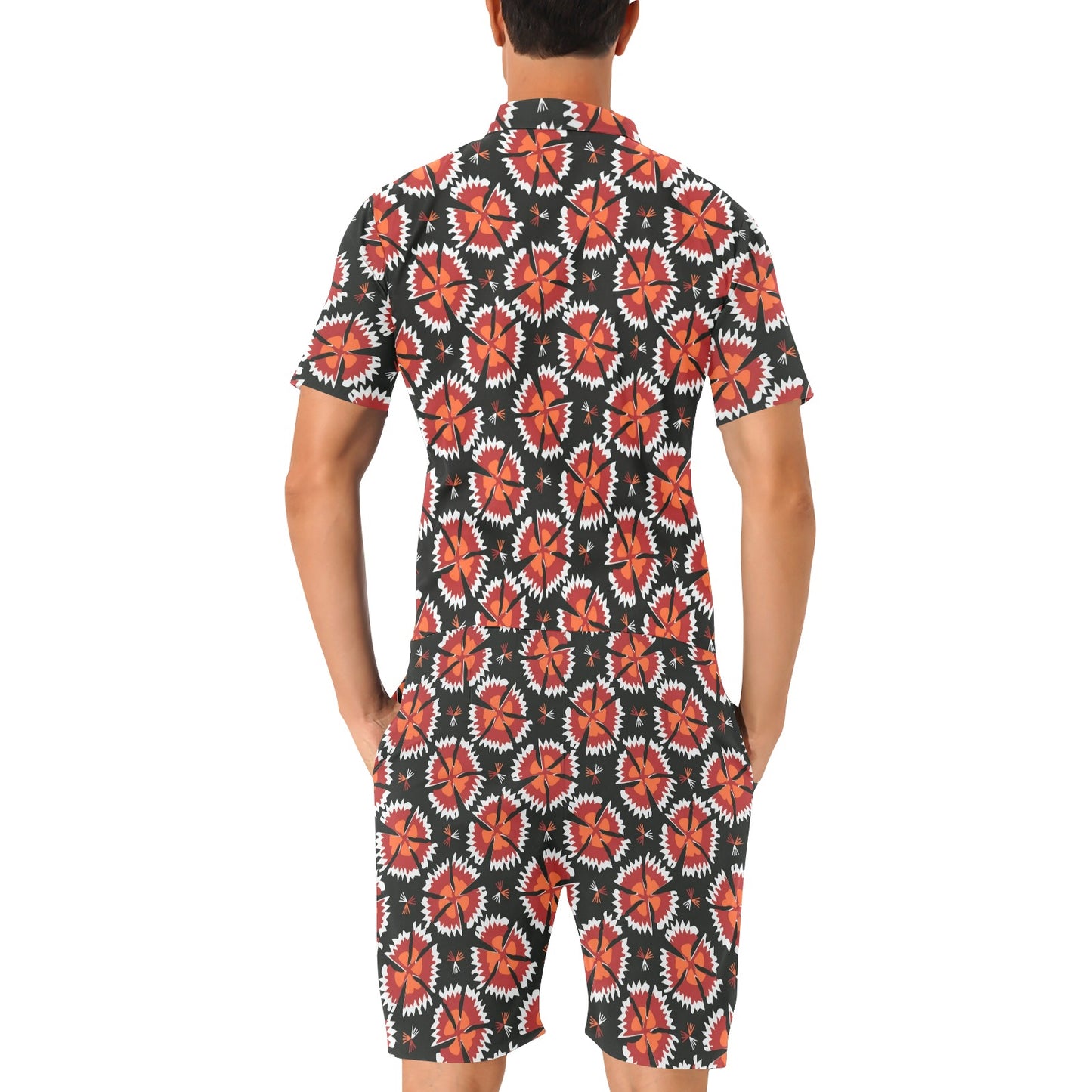 Carnations Pattern Print Design CN03 Men's Romper