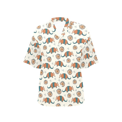 Armadillo Pattern Print Design 02 Women's Hawaiian Shirt