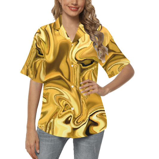 Liquid Pattern Print Design 03 Women's Hawaiian Shirt