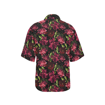 Iris Pattern Print Design IR03 Women's Hawaiian Shirt