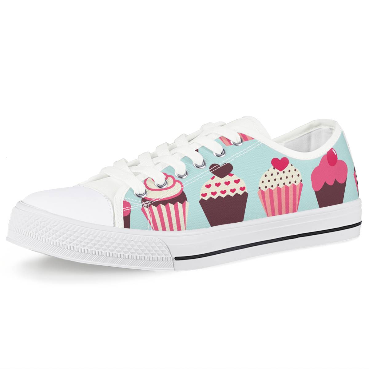 CupCake Print Pattern Women Low Top Shoes