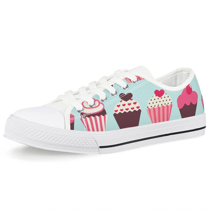 CupCake Print Pattern Women Low Top Shoes