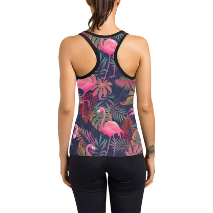 Flamingo Tropical Pattern Women's Racerback Tank Top