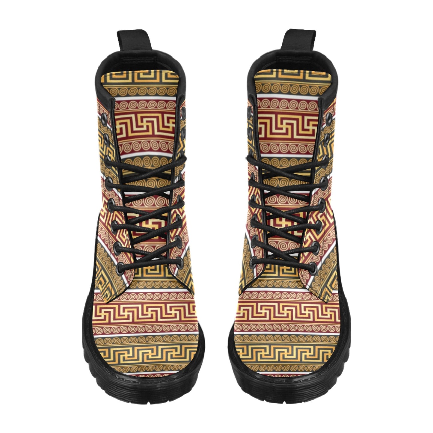 Ancient Greek Pattern Print Design LKS302 Women's Boots