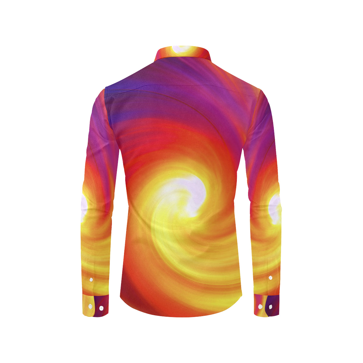 Vortex Twist Swirl Flame Themed Men's Long Sleeve Shirt
