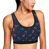 Anchor Pattern Print Design 05 Sports Bra