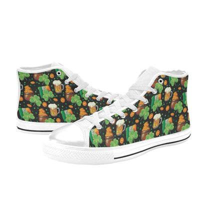 St Patricks Day Print Design LKS303 High Top Women's White Shoes