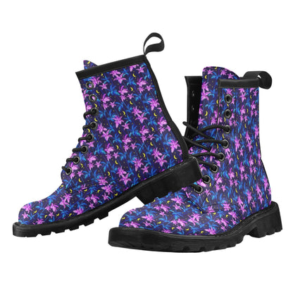 Palm Tree Night Scene Design Print Women's Boots