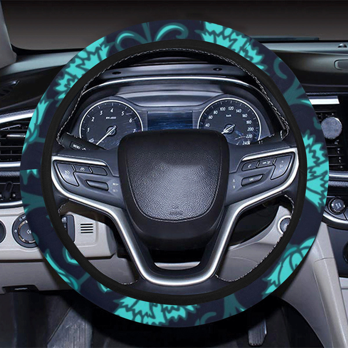 Carnations Pattern Print Design CN06 Steering Wheel Cover with Elastic Edge