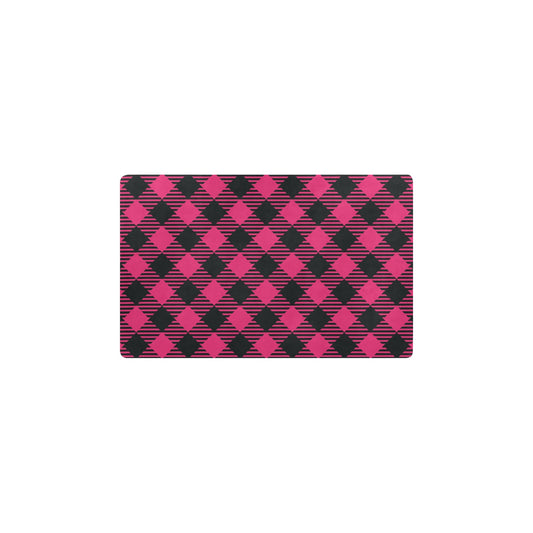 Buffalo check Pink Pattern Print Design 01 Kitchen Mat