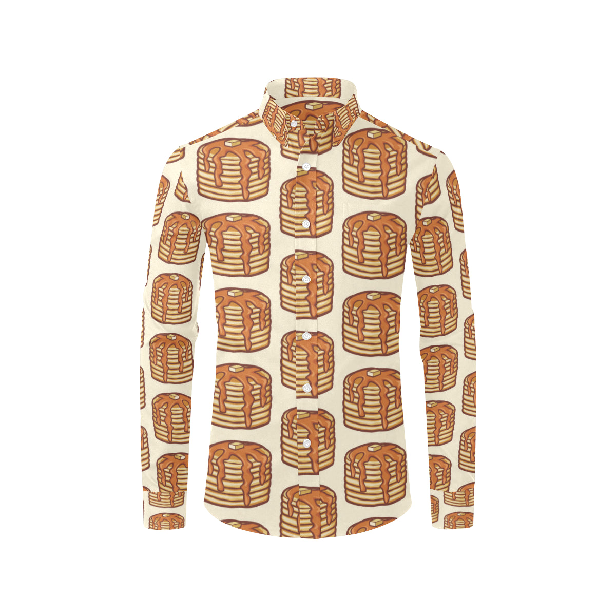 Pancake Pattern Print Design A02 Men's Long Sleeve Shirt