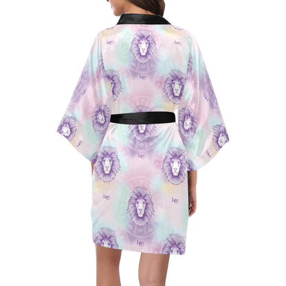 Leo Pattern Print Design 03 Women's Short Kimono