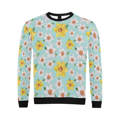 Daffodils Pattern Print Design DF07 Men Long Sleeve Sweatshirt