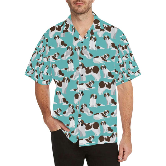 St Bernards Print Design LKS302 Men's Hawaiian Shirt