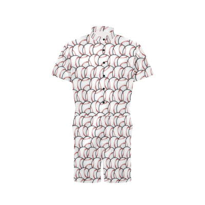 Baseball Pattern Men's Romper