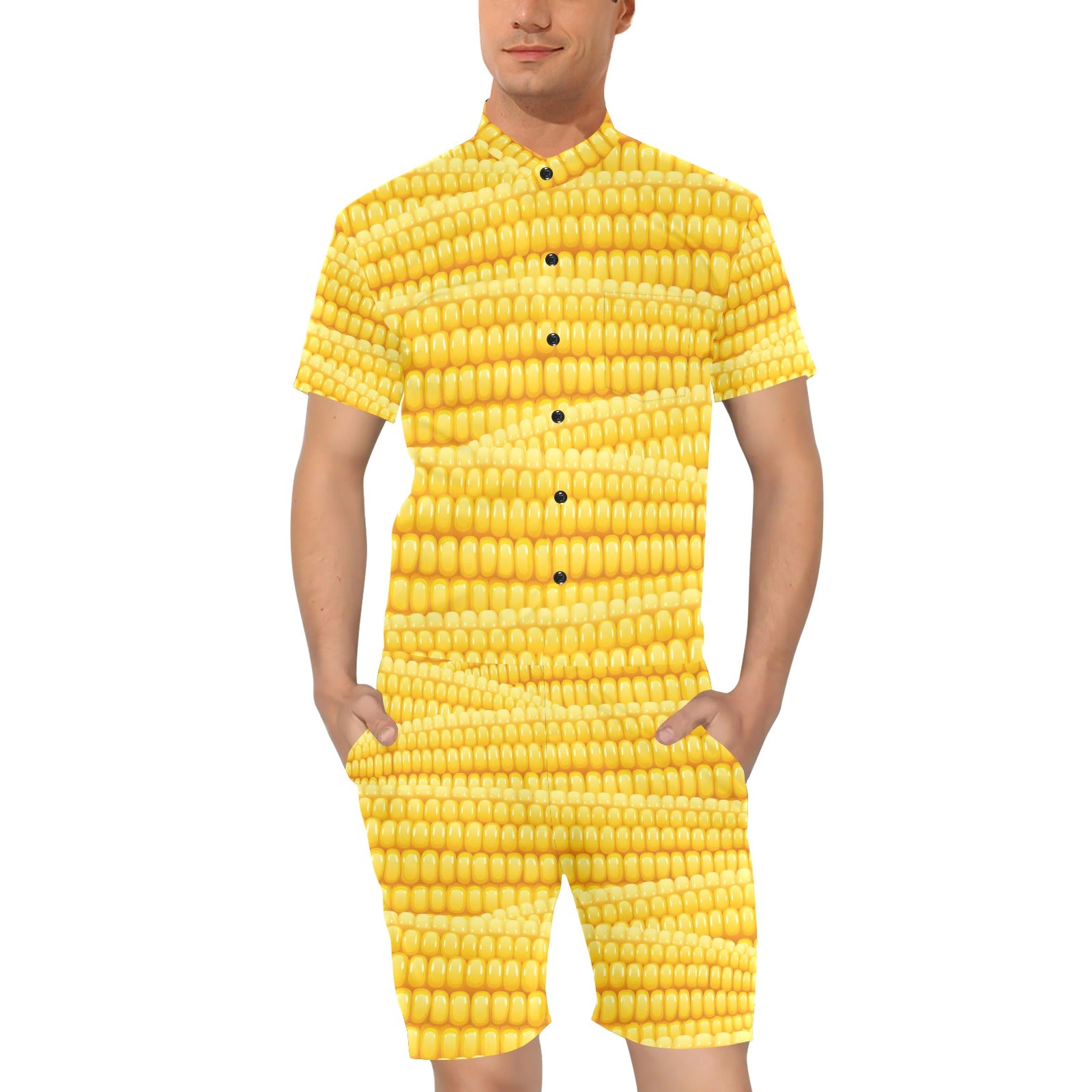 Agricultural Corn cob Pattern Men's Romper