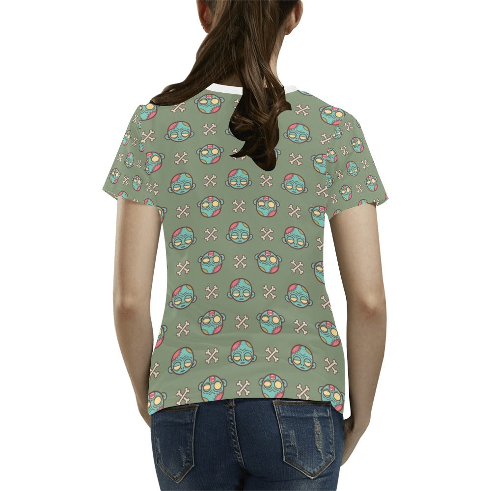Zombie Print Design LKS301 Women's  T-shirt