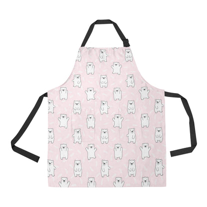 Polar Bear Pattern Print Design PB09 Apron with Pocket