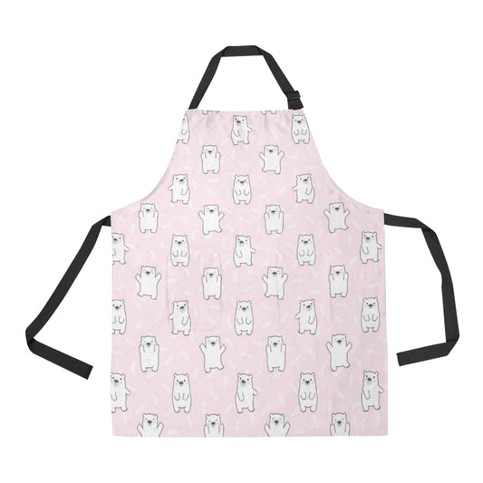 Polar Bear Pattern Print Design PB09 Apron with Pocket