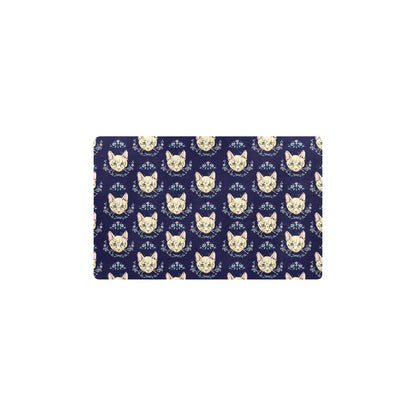 Cat Head with flower Print Pattern Kitchen Mat