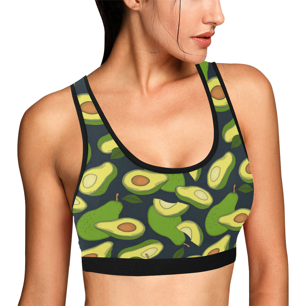 Avocado Pattern Print Design AC013 Sports Bra