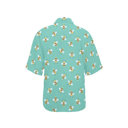 Bee Pattern Print Design 01 Women's Hawaiian Shirt