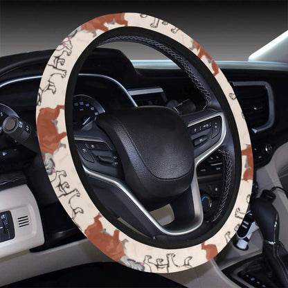 Bulldogs Pattern Print Design 04 Steering Wheel Cover with Elastic Edge
