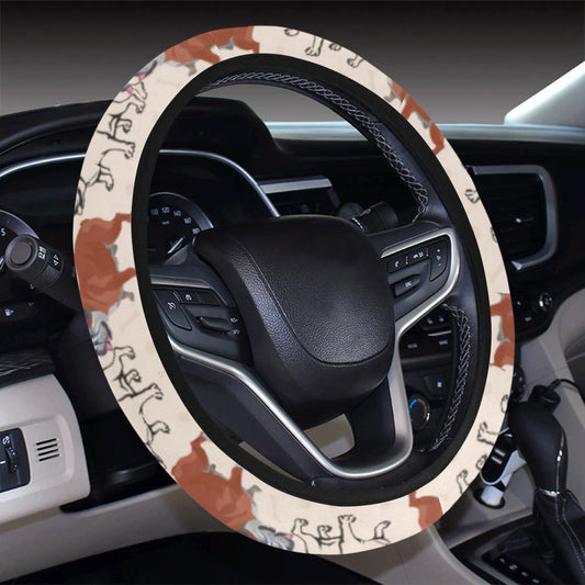 Bulldogs Pattern Print Design 04 Steering Wheel Cover with Elastic Edge
