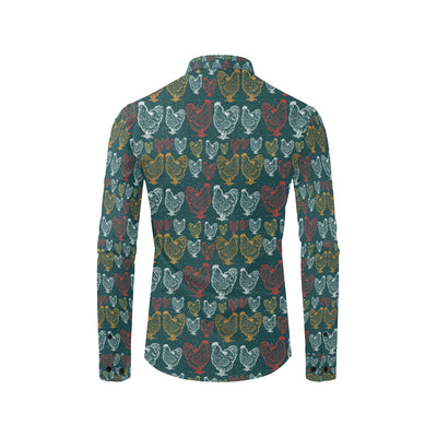 Rooster Hand Draw Design Men's Long Sleeve Shirt