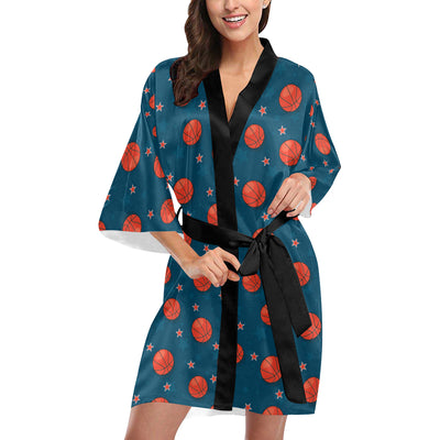 Basketball Pattern Print Design 02 Women's Short Kimono