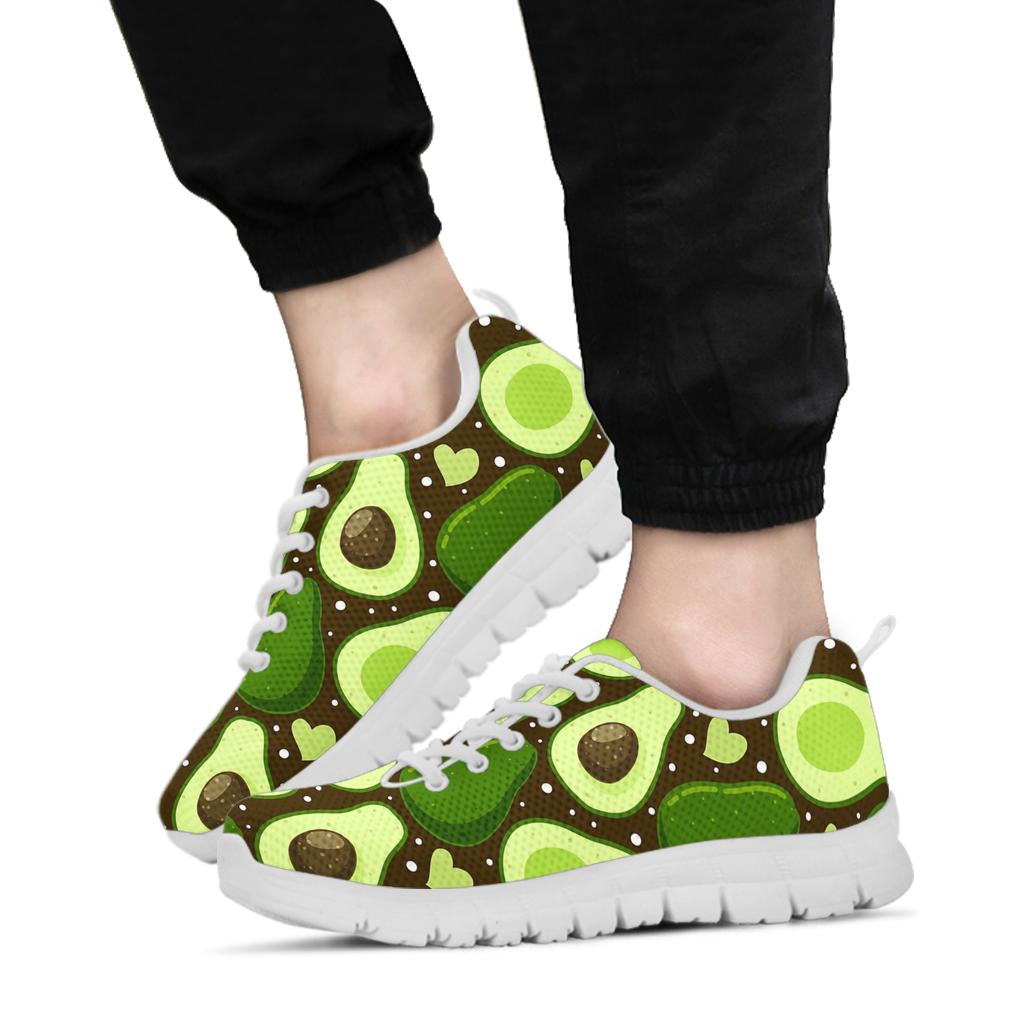 Avocado Pattern Print Design AC04 Sneakers White Bottom Shoes