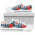 Red Hibiscus Blue Scene White Bottom Low Top Shoes