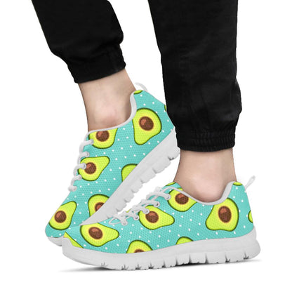 Avocado Pattern Print Design AC012 Sneakers White Bottom Shoes