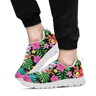 Hibiscus Red Hawaiian Flower Sneakers White Bottom Shoes