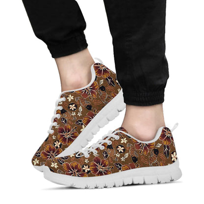 Hawaiian Themed Pattern Print Design H01 Sneakers White Bottom Shoes