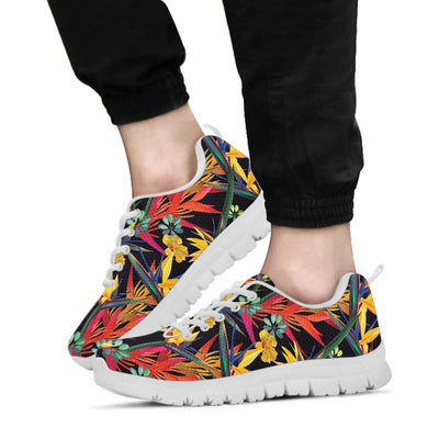 Bird Of Paradise Pattern Print Design BOP016 Sneakers White Bottom Shoes