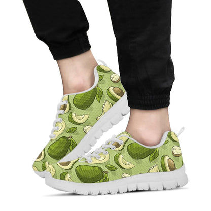 Avocado Pattern Print Design AC03 Sneakers White Bottom Shoes