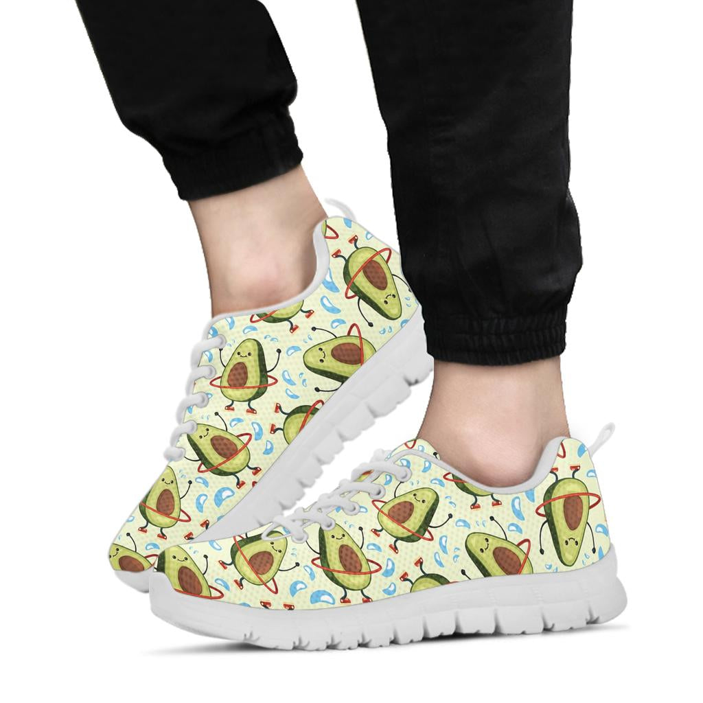 Avocado Pattern Print Design AC02 Sneakers White Bottom Shoes