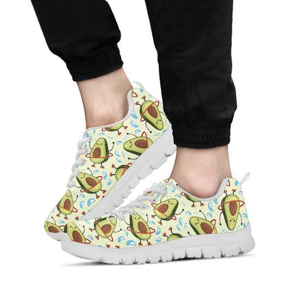 Avocado Pattern Print Design AC02 Sneakers White Bottom Shoes