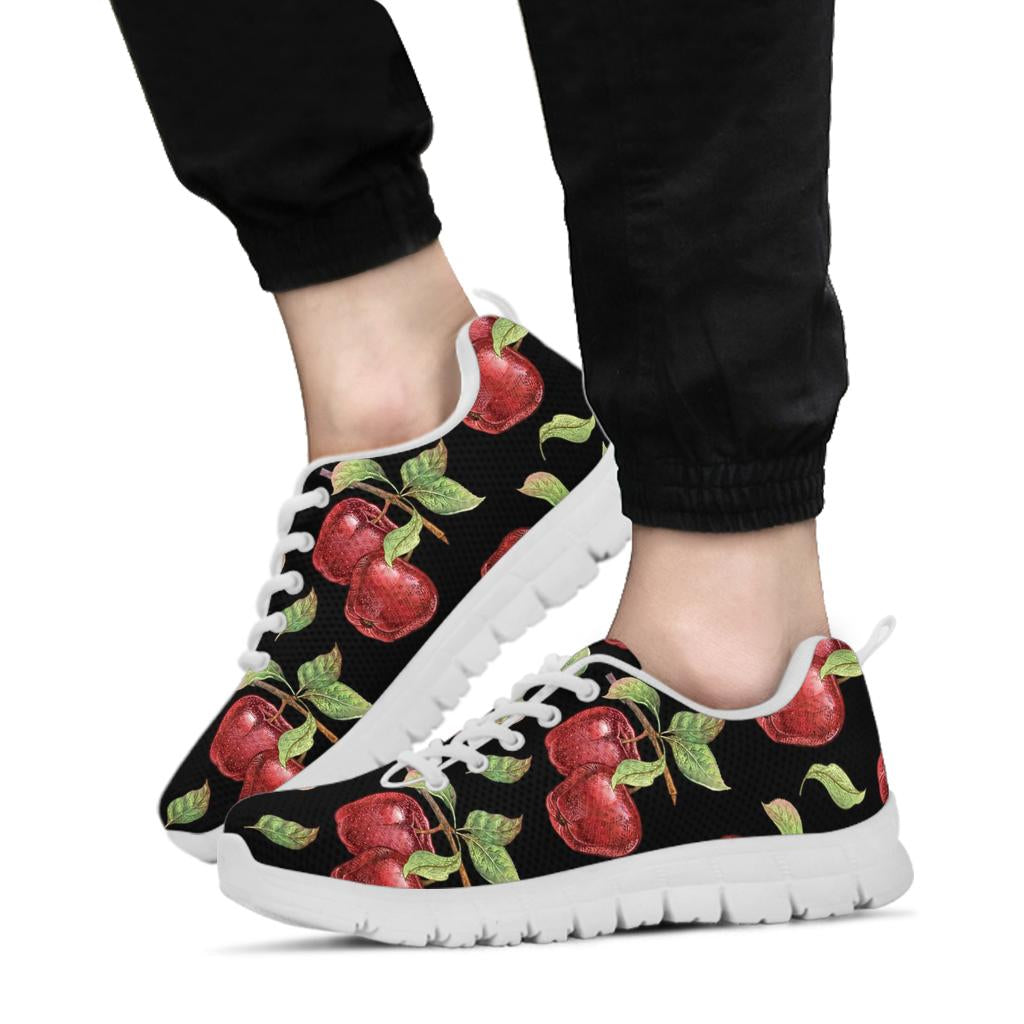 Apple Pattern Print Design AP011 Sneakers White Bottom Shoes