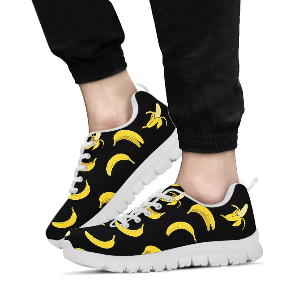 Banana Pattern Print Design BA05 Sneakers White Bottom Shoes