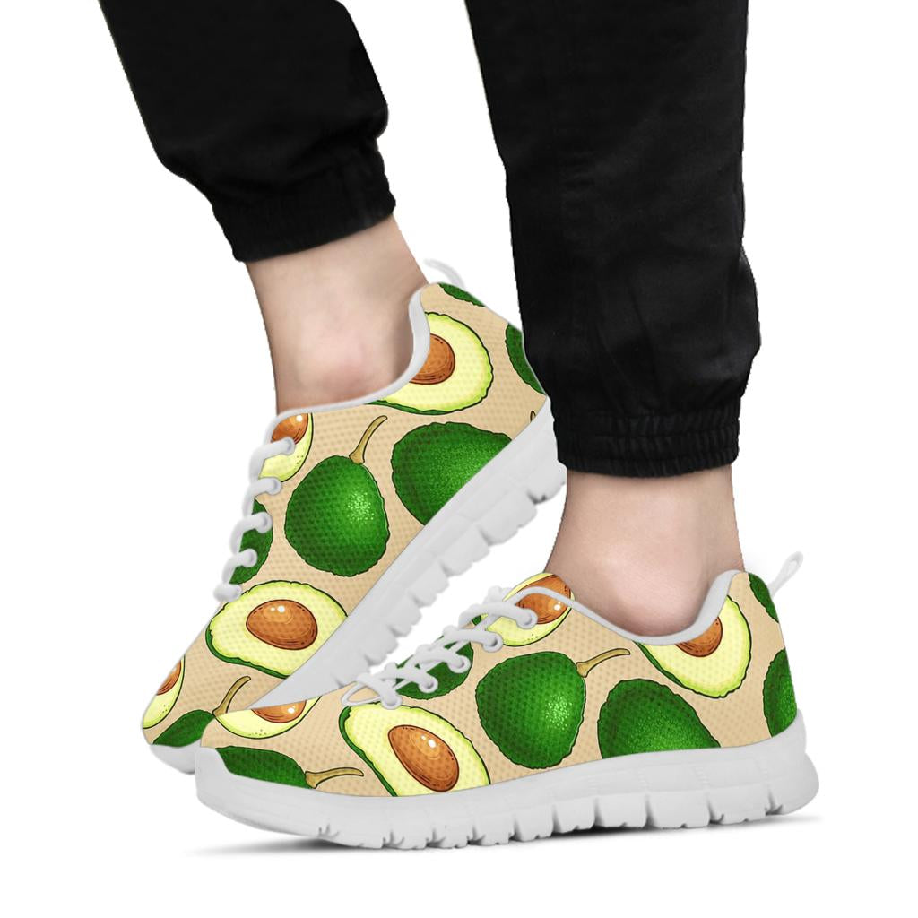 Avocado Pattern Print Design AC010 Sneakers White Bottom Shoes