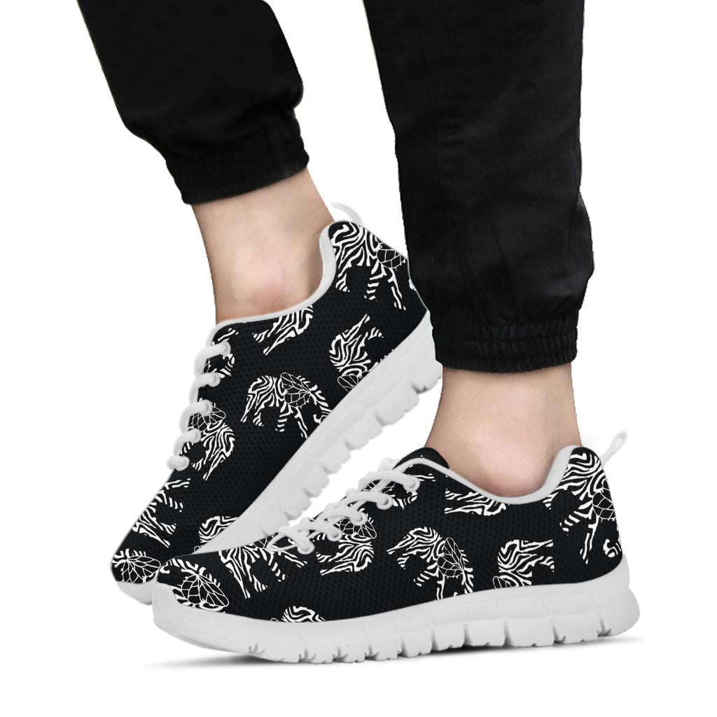 Elephant Tribal Sneakers White Bottom Shoes