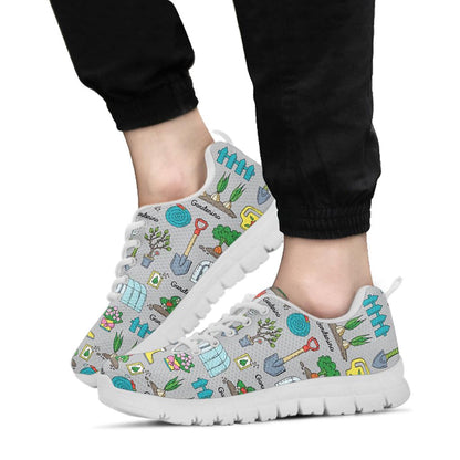 Gardening Pattern Print Design G07 Sneakers White Bottom Shoes