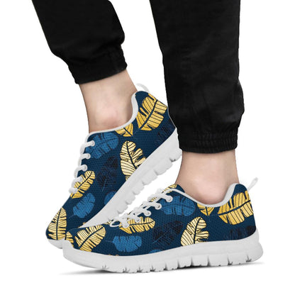 Banana Leaf Pattern Print Design BL09 Sneakers White Bottom Shoes