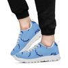 Dolphin Blue Print Sneakers White Bottom Shoes